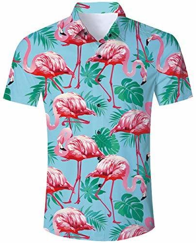 Producto Camisa Hawaiana Florar Casual Manga Corta Ajuste Regular para Hombre algodón para