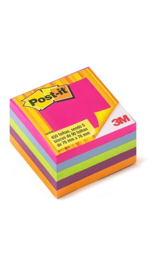 Moda Bloco autoadesivo Post-it 76x76 sortido c/450fls 3M - Kalunga.com