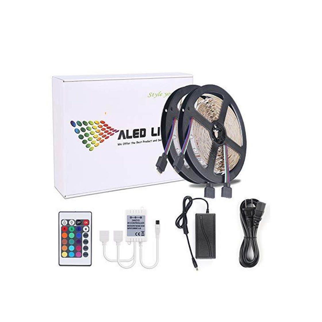 Elemento de la categoría hogar LED RGB Luces de Tira de 10m(2x5 Metros), ALED LIGHT 3528 SMD