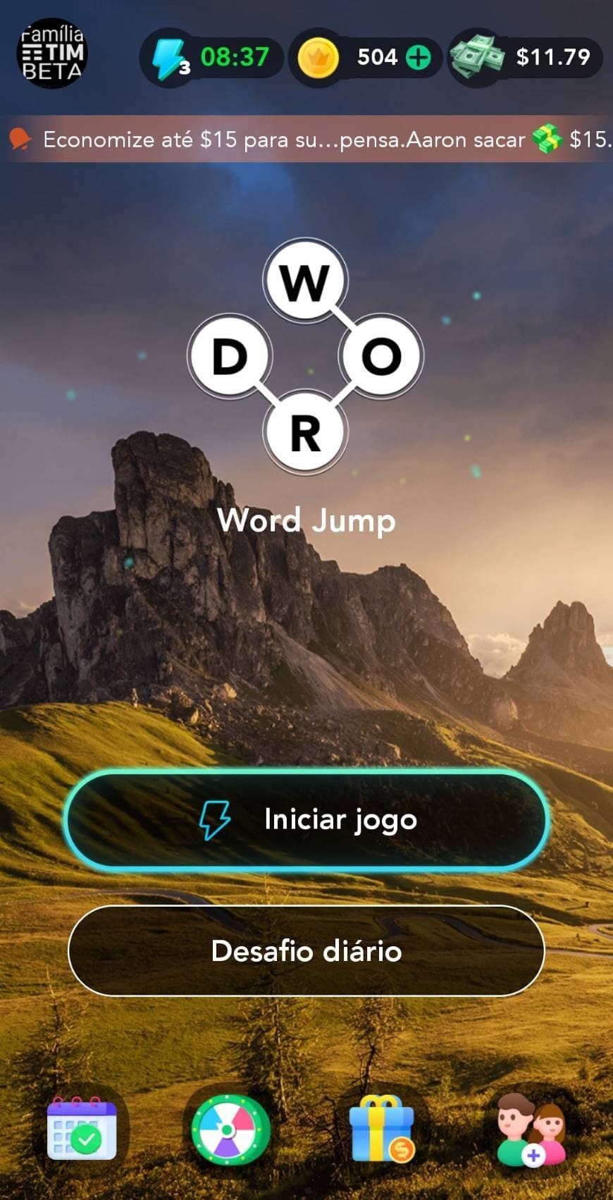 App Wordjump, app de formar palavras que te paga dinheiro real!!