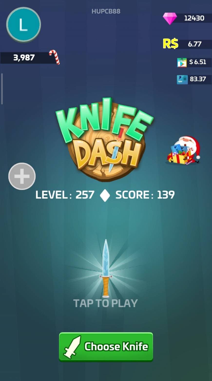 App KNIFE DASH, atire suas facas e ganhe dinheiro no PayPal😉