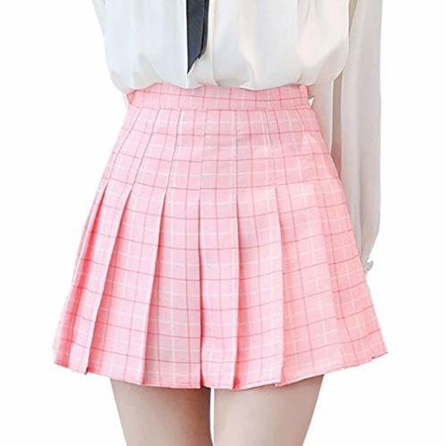 Product Mxssi Girls Fashion Cintura Alta Falda Plisada Wind Cosplay Falda Cuadros Faldas