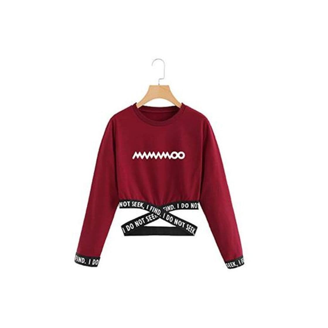 Product NCTCITY KPOP MAMAMOO Sudaderas Corto Camisa de Manga Larga Impresión Pullover Hip Hop Crop Tops Blusa Casual Suelto Suéter Otoño e Invierno para Mujeres Fans Solar MOONBYUL WHEEIN HWASA