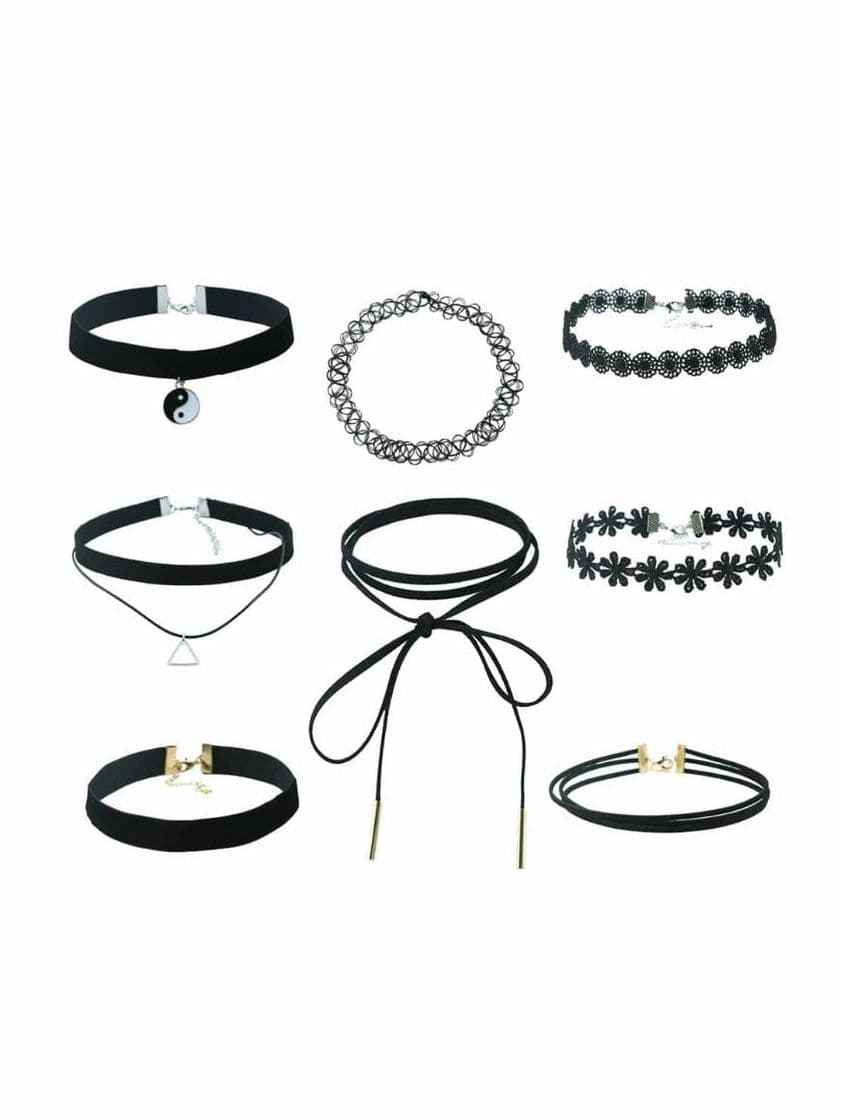 Moda Chokers Color Negro