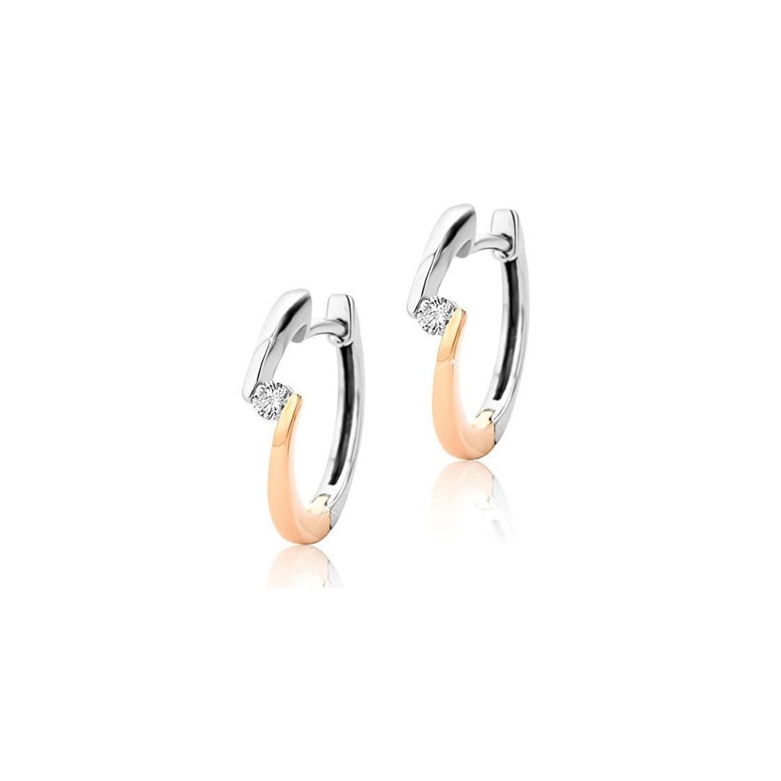 Producto orovi Mujer Diamante Pendientes de aro pendientes de 9 quilates