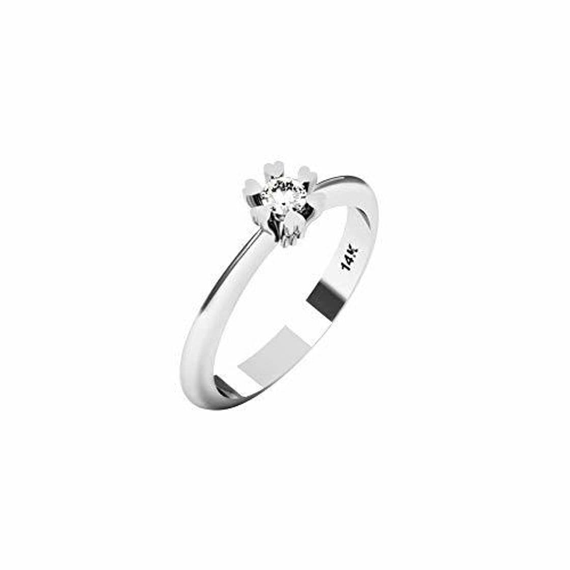 Place QUIMERA JEWELRY AN Anillo Solitario Oro Blanco 14kt con Diamante 0,11ct