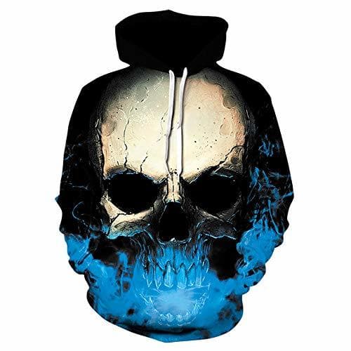 Producto CHWEI Knitted Hat 3D Couples Hoodies Colorful Skull Drawing Sweatshirt Pullover Zipper