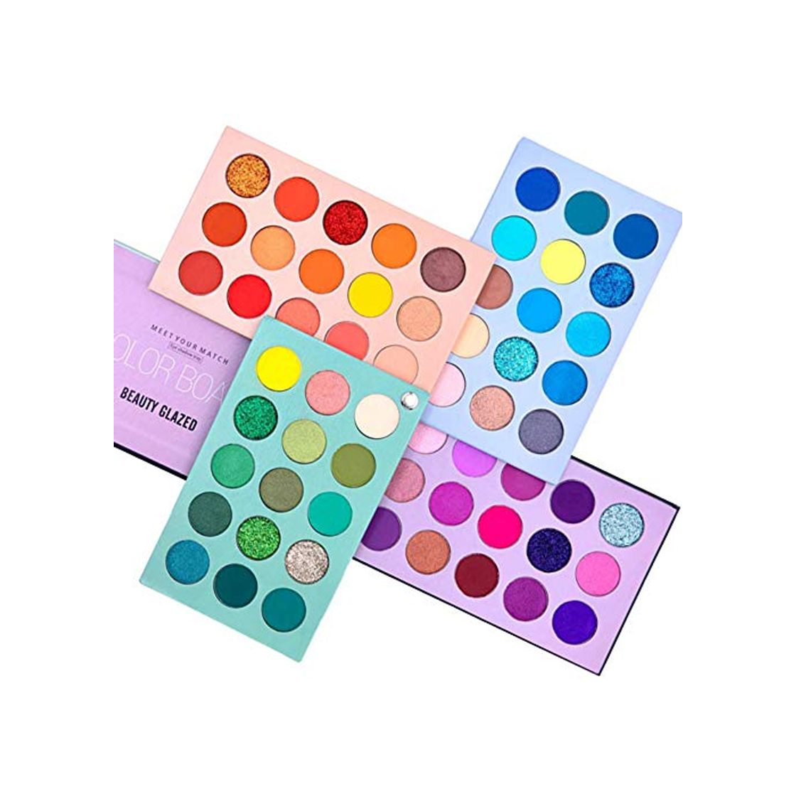 Producto Beauty Glazed 60 Color Makeup Eyeshadow Palette 4 en 1 Color Board Pressed Glitter Eye Shadow Sombra de cuatro capas May Rotation Matte Pearlescent High Pigmentation Cosmetic Eyeshadow