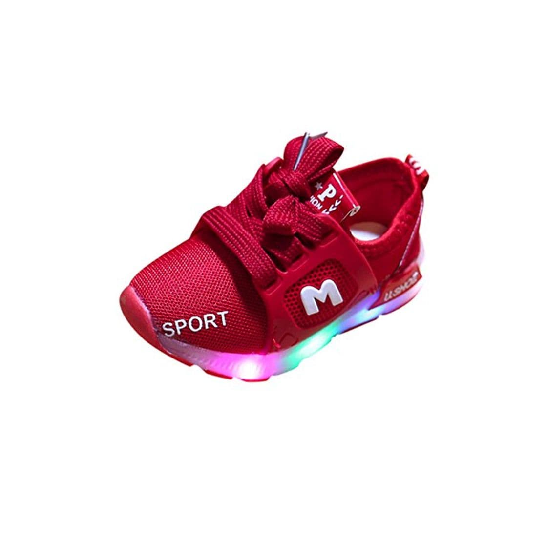 Product Riou Zapatos LED Niños Niñas 7 Color Zapatillas Deportivas Unisex Zapatillas de