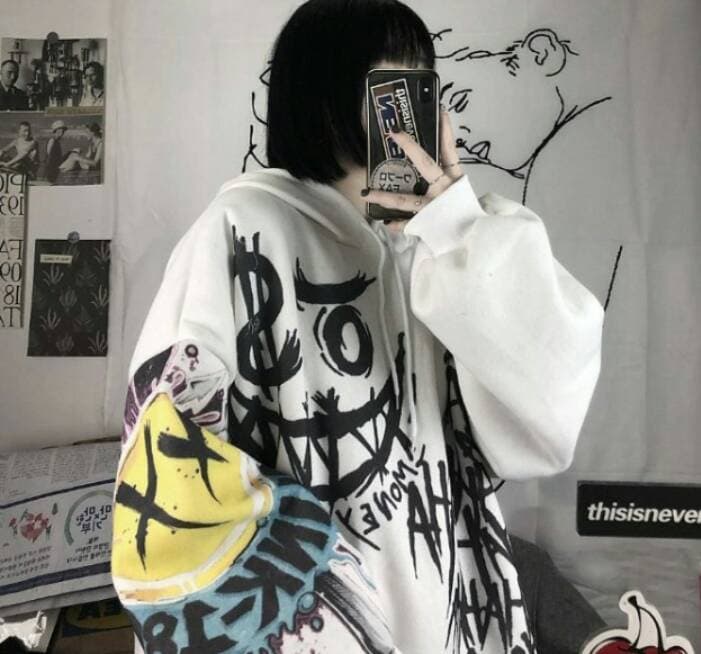 Fashion Sudadera Hip Hop diseño japonés manga larga Over Size 