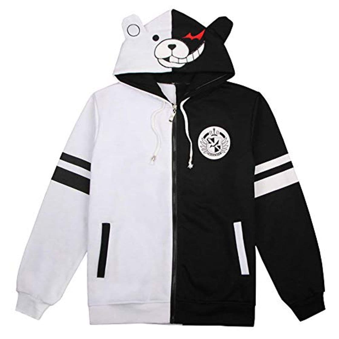 Product NiQiShangMao Anime Danganronpa Trigger Happy Monokuma Sudaderas con Capucha Sudaderas Cosplay Chaquetas para Hombres Sudadera con Cremallera con Capucha