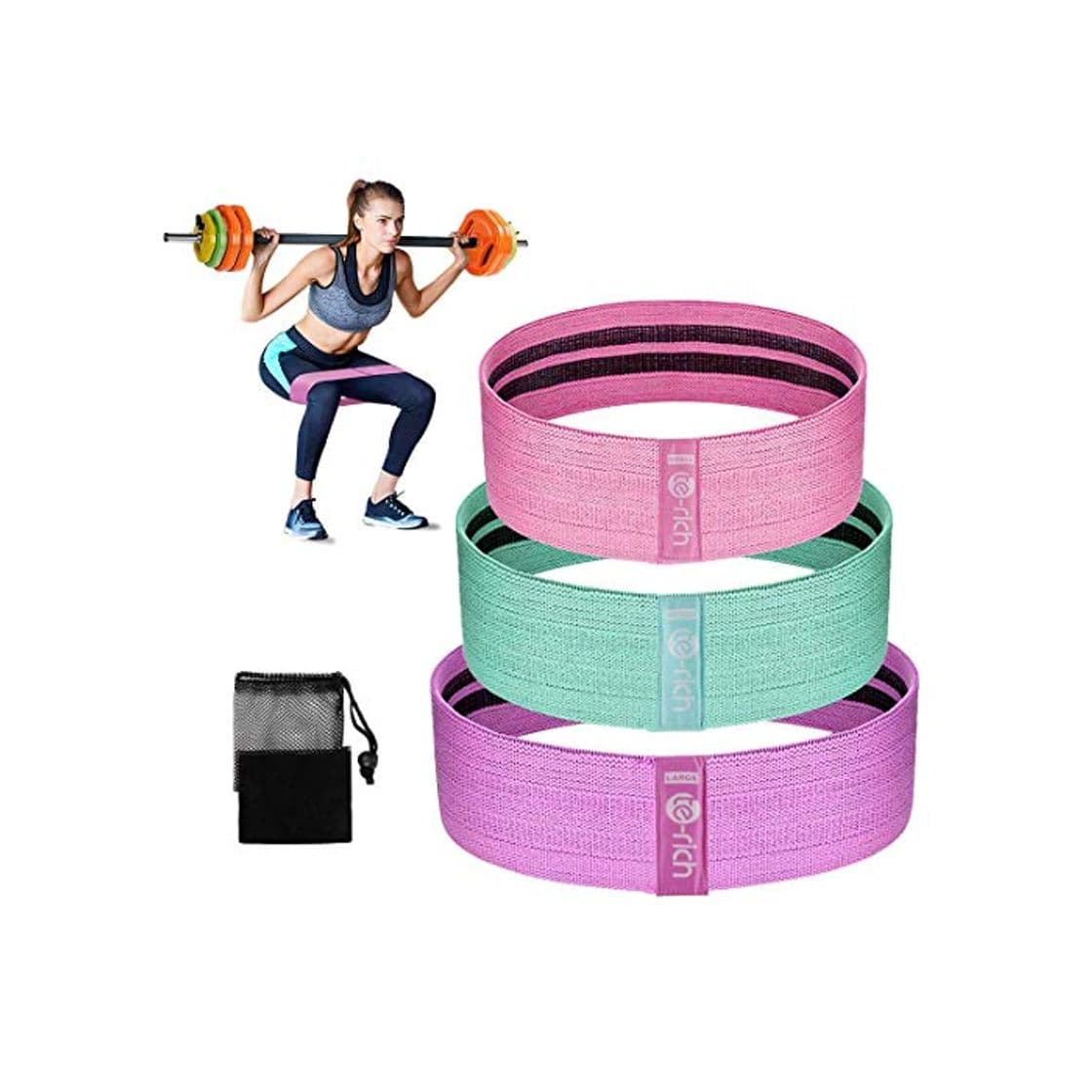 Product Te-Rich Bandas Elásticas Gluteos para Fitness Banda de Resistencia Ideal para Pilates