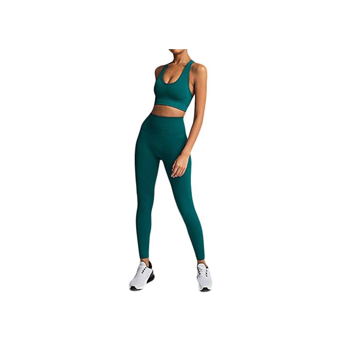 Product Mxjeeio Conjunto Ropa Deportiva Mujer Conjuntos de Sujetador Crop Top y Pantalon Fitness Leggings Yoga Set Chandal Verano Sportwear Outfits para Gym Running Pilates Fitness Workout 2PC