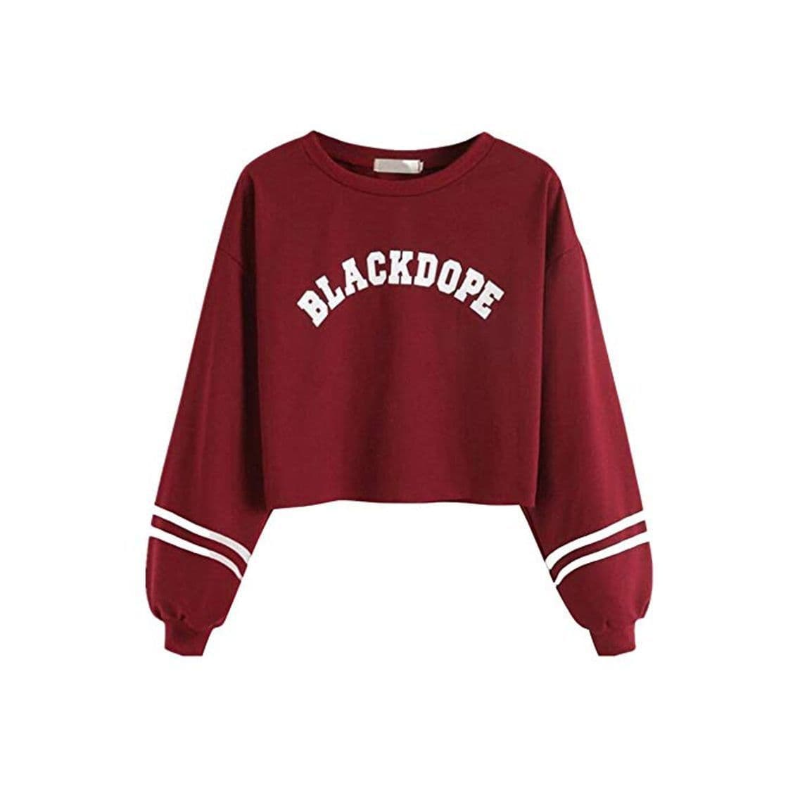 Moda Mujer Sudaderas Cortas, Venmo 2017 Otoño BLACKDOPE Impresión Manga Larga Blusa Tops