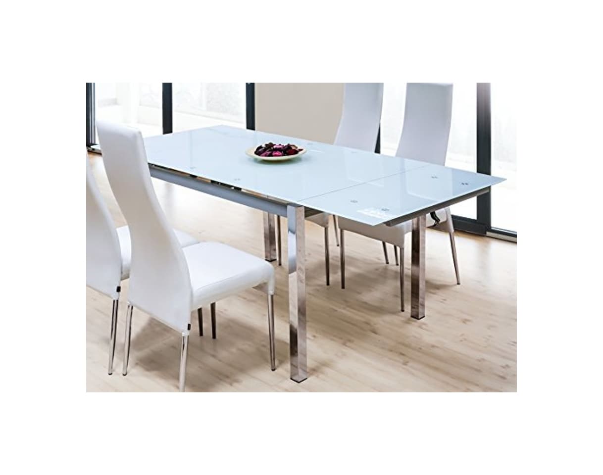 Product Abitti Mesa para Comedor o Salon Rectangular Extensible de Cristal Templado Color