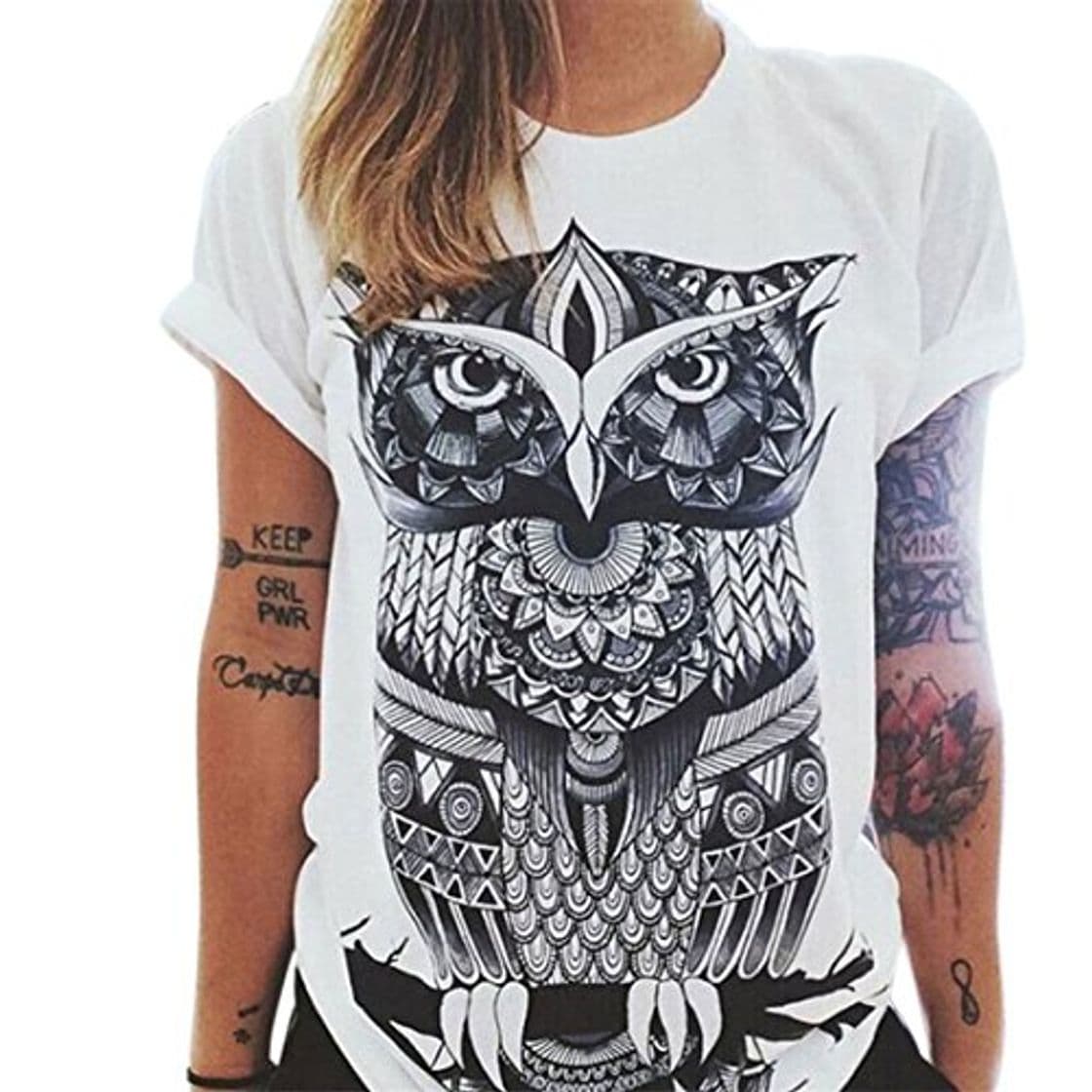 Product BienBien Camisetas Mujer Manga Morta Verano Estampadas Búho Cartas Ojo De Impresión T Shirt Blusas de Mujer de Moda 2017