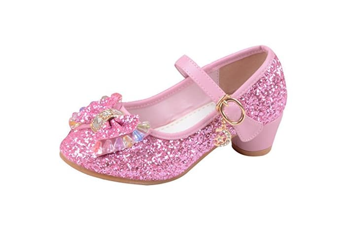 Producto La Vogue Zapatos Zapatilla con Lentejuela Para Niña Princesa Fiesta Rosa 27/Longitud