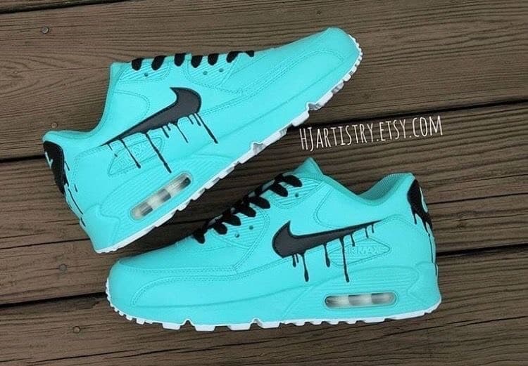 Moda Nike AirMax 90 x Custom turquesas