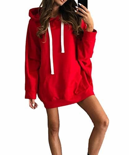 Producto Simple-Fashion Otoño Invierno Mujer Largas Sudaderas Vestido Top Moda Vestido de Suéter