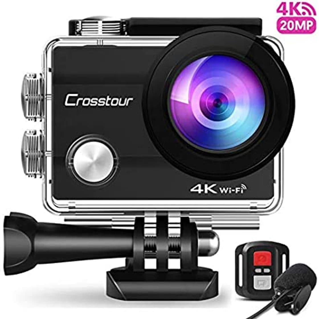 Electronic Crosstour Cámara Deportiva 4K 16MP WiFi Cámara Acción Acuática Agua de 40M