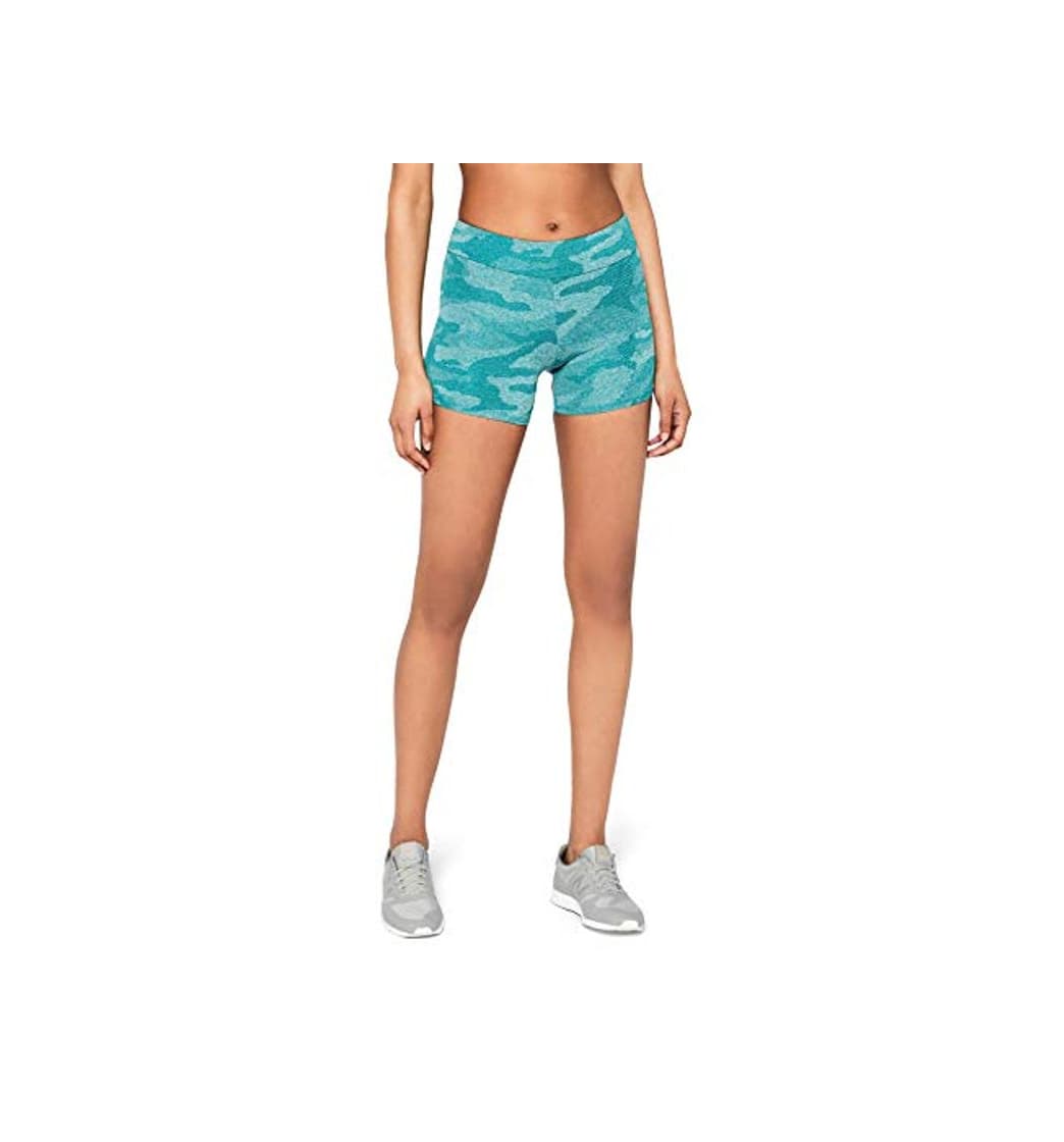 Producto Marca Amazon - AURIQUE Short Ciclista de Camuflaje Mujer, Verde