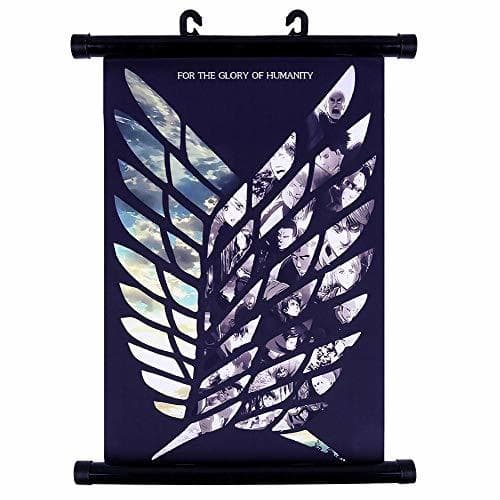 Product Kingmia Attack on Titan Scroll Poster, Anime Scroll Poster Impermeable Poster Decoración