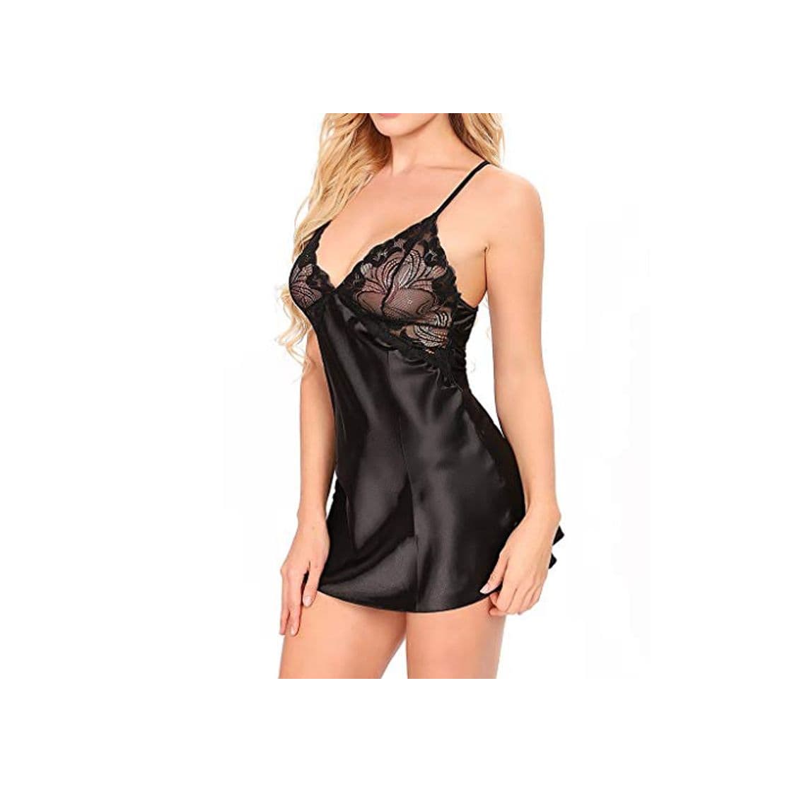 Product VicSec Vestido Sexy Lencería Nocturna Encajes Semi Transparentes para Dormir con Tirantes