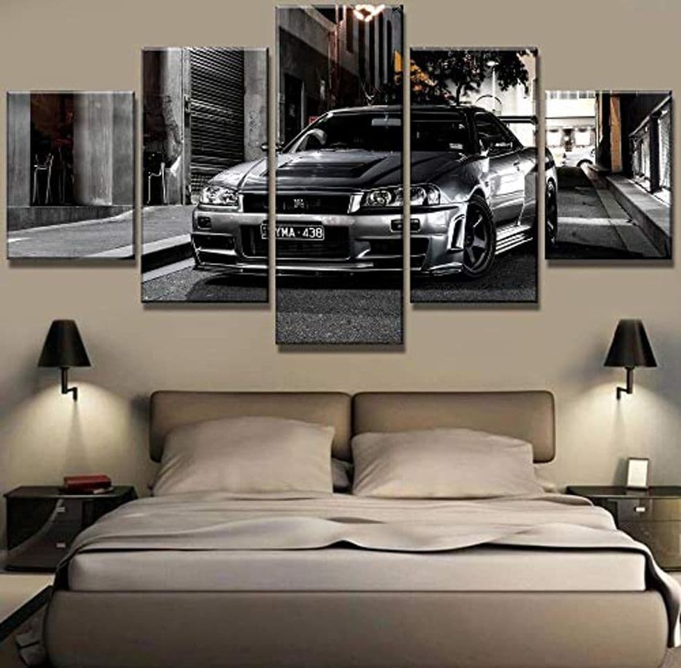 Product YB 5 Piezas HD Print Large Nissan Skyline GTR Car Pinturas Decorativas