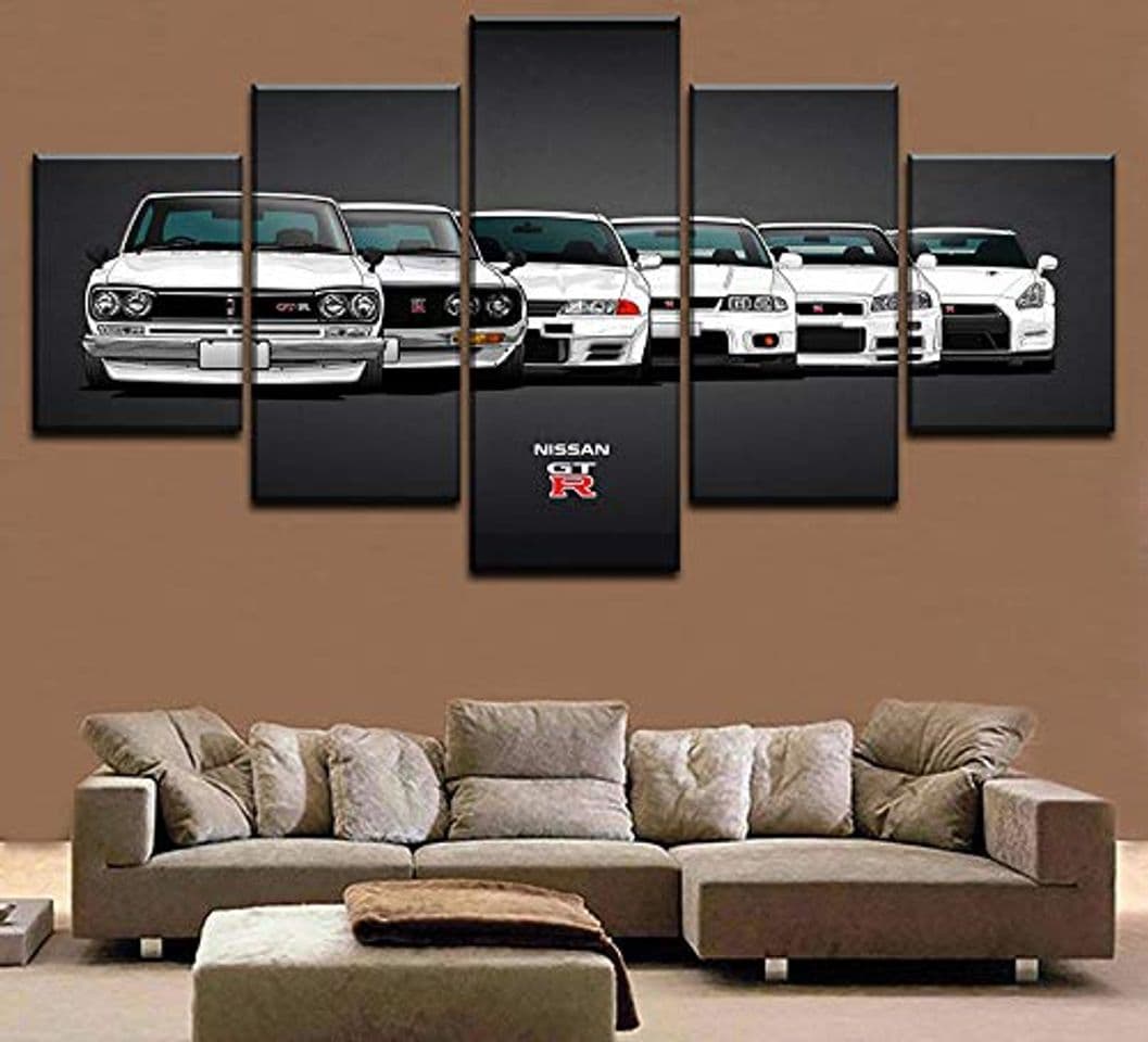 Product 5 Panel Wall Art Canvas Modular Picture HD Nisha Skyline GTR Car