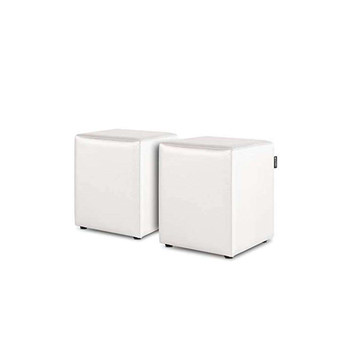 Product HAPPERS Pack 2 Puff Cubo Polipiel Indoor Blanco