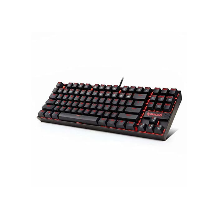 Electronic Redragon Teclado para Juegos Mecánico Rojo Iluminado K552 KUMARA 87 Teclas Teclado