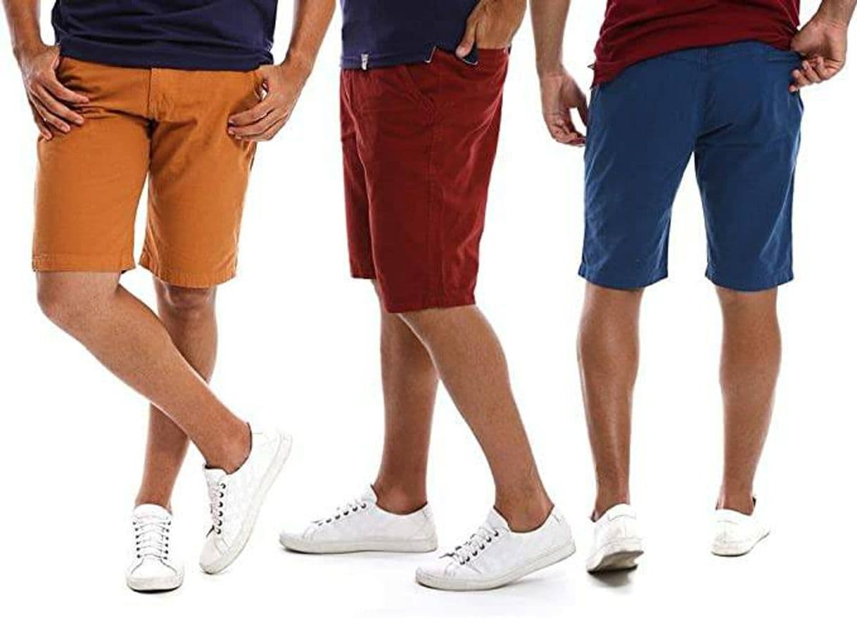 Producto Kit com 3 Bermudas Masculinas Coloridas Brim e Sarja