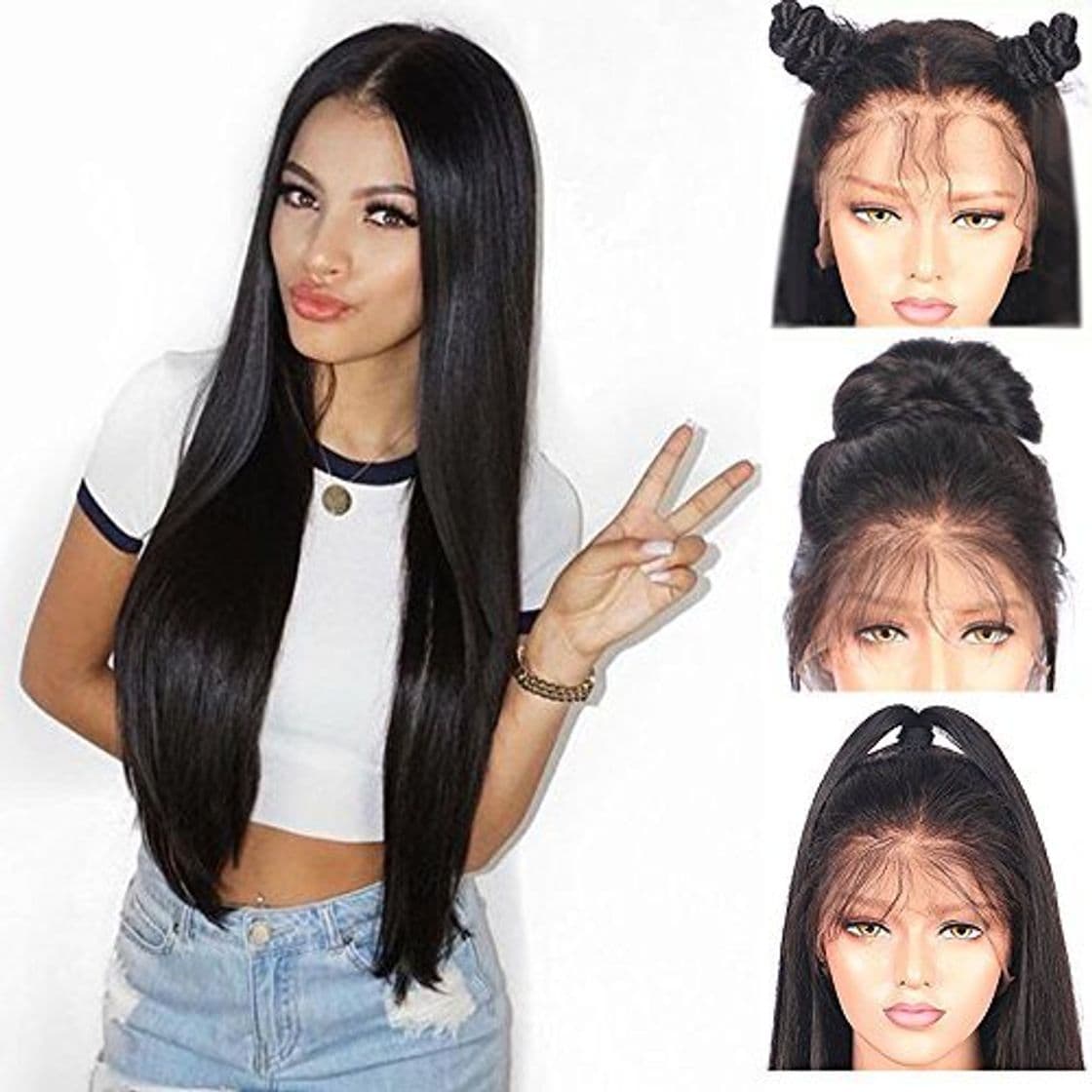 Place Andria Hair Peluca Lace Front Synthetic Wigs Long Straight Heat Resistant Hair