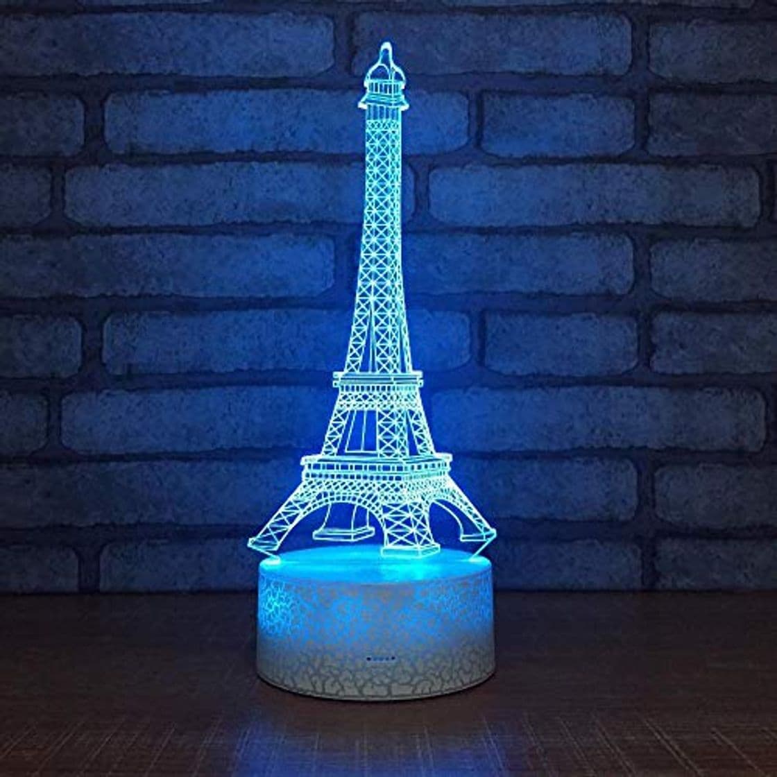 Producto Lámpara De Ilusión 3D Luz De Noche Led 7 Colores Torre Eiffel