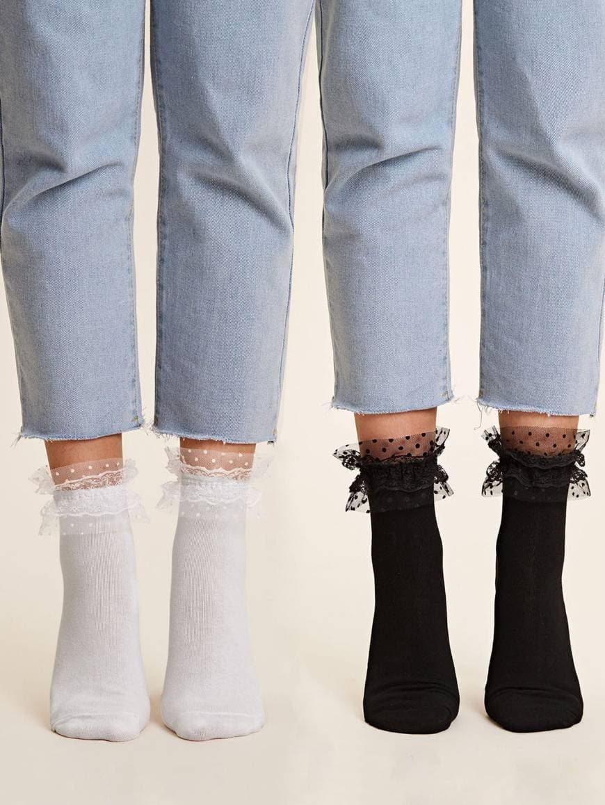 Producto 2pairs Contrast Lace Socks