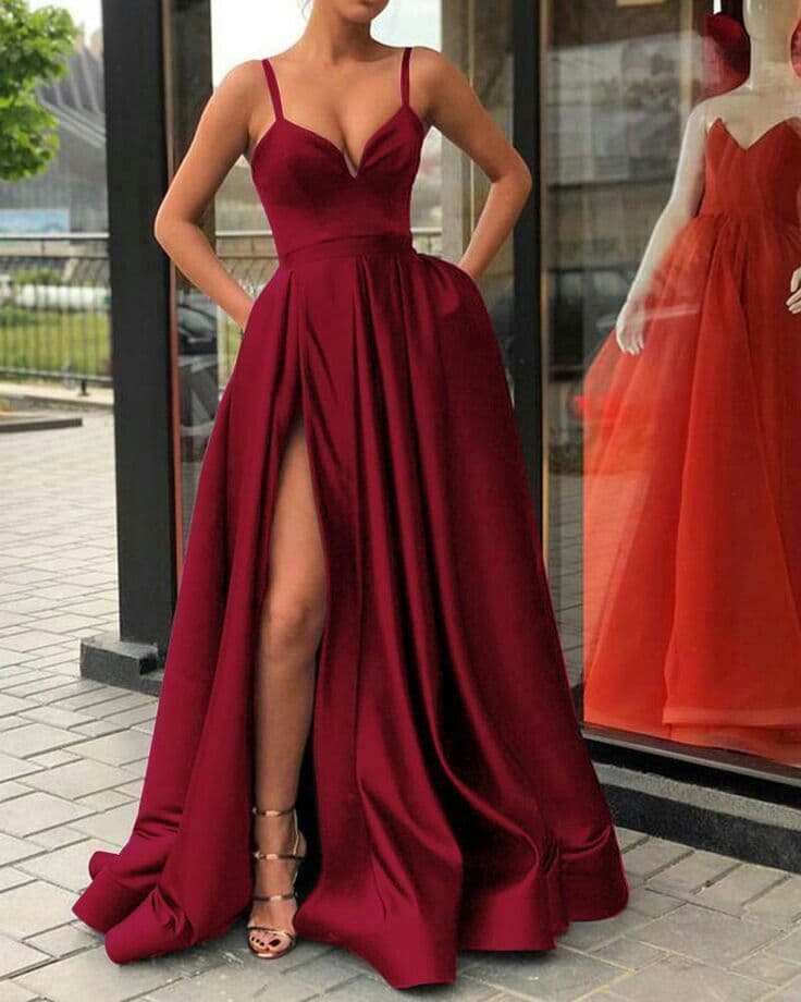 Fashion Vestido vermelho lindo.