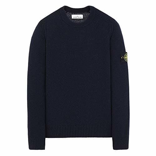 Product Stone Island 552A3 Lambswool Crew Neck Sweater Blue-XL