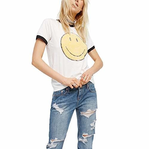 Product Emoji Camisetas Mujer Manga Corta Verano 2019 Moda Vintage Tumblr Divertidas Blancas