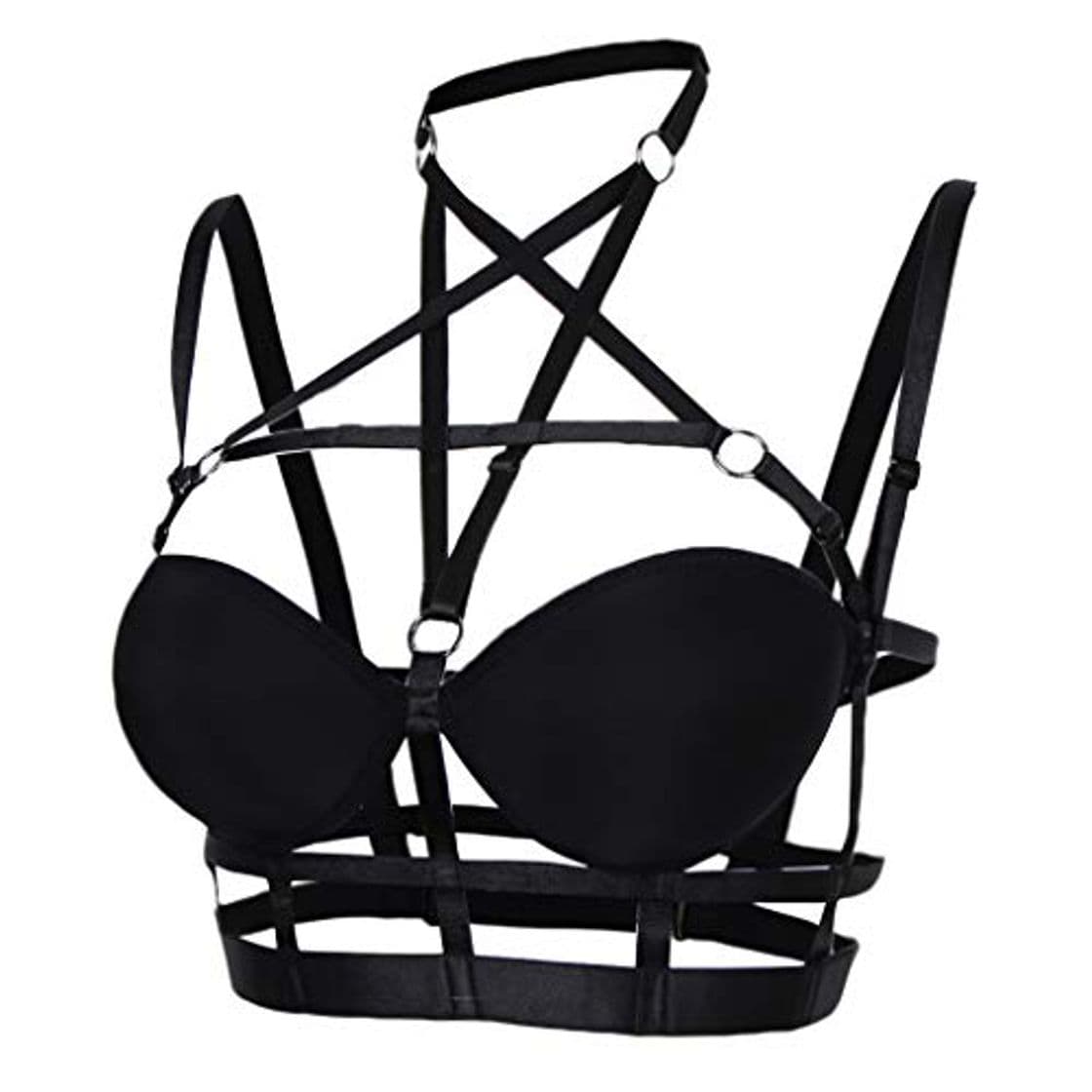 Fashion Baoblaze Arnés Strappy Bralette Lencería Hueco Jaula Tiras Cuerpo Sujetador Top Goth