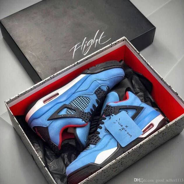 Moda Air Jordan 4 Travis Scott Blue Cactus Jack