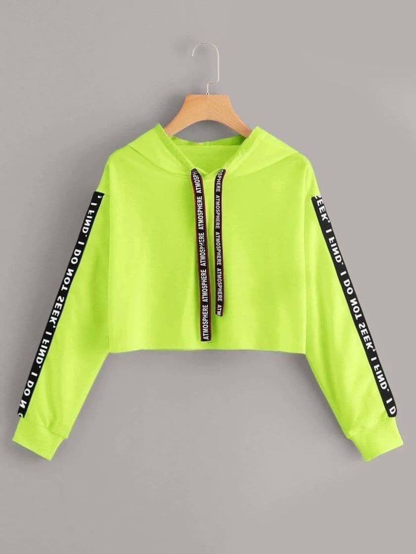 Moda Casaco cropped neon 