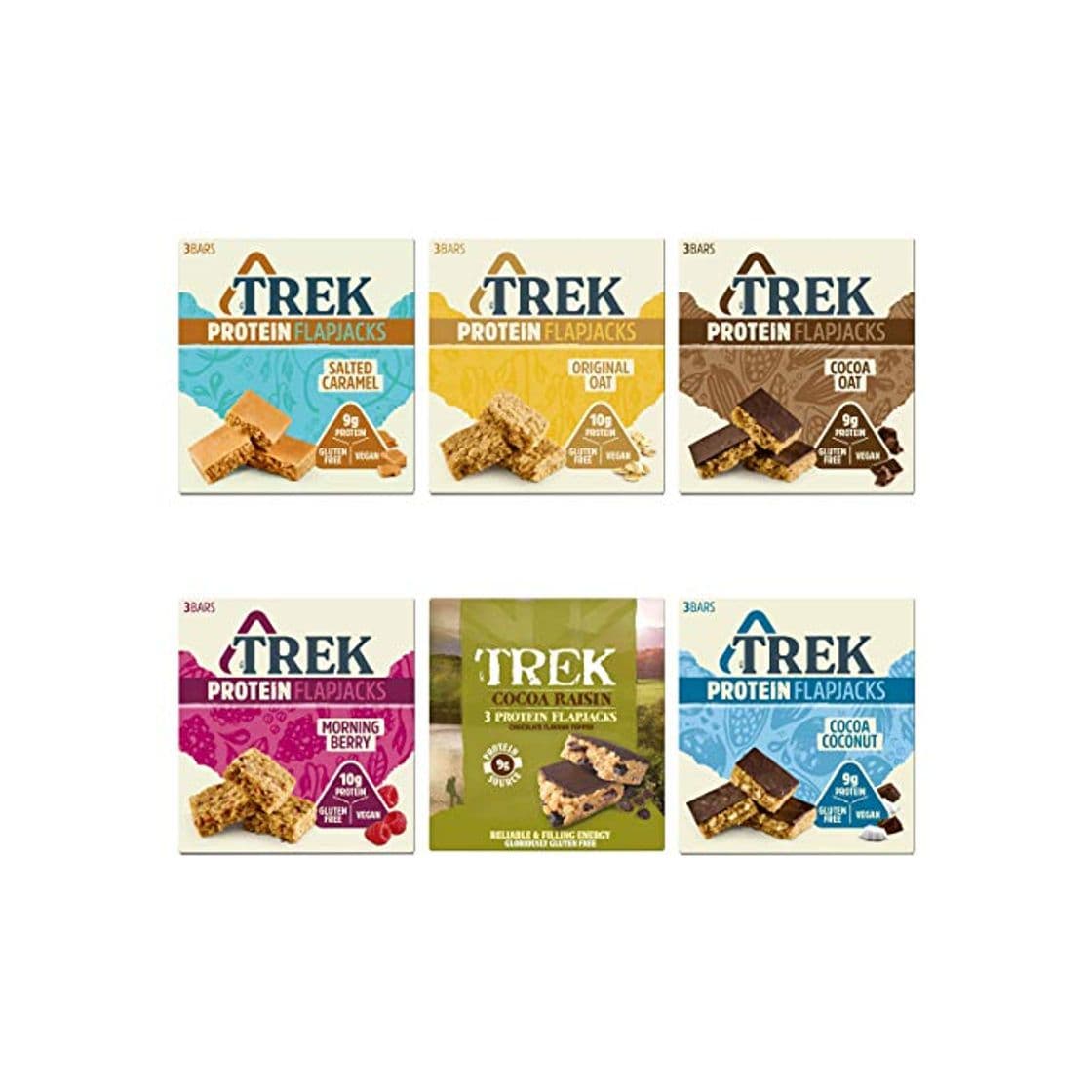 Product Trek Protein Flapjacks Range Mixed Case 18 Bars *Vegan