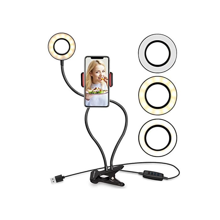 Product Selfie – Anillo de luz con teléfono celular soporte soporte para vivir Stream y