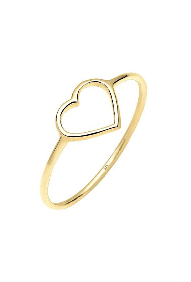 Fashion Elli PREMIUM Damen-anillo de apilamiento corazón 375 oro amarillo