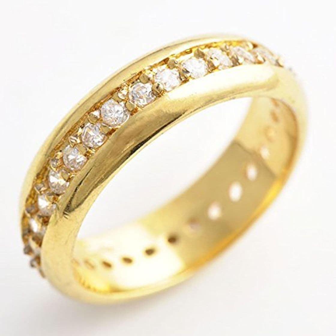 Electronic ANILLO ORO AMARILLO DE 18 KILATES MUJER TALLA 14 CON DIAMANTES ENGARZADOS