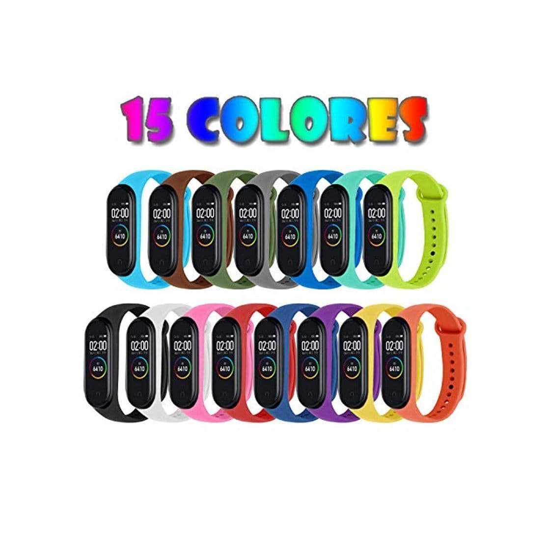 Electronic [Compatible con Xiaomi Mi Smart Band 4] 15 Piezas Correas para Xiaomi