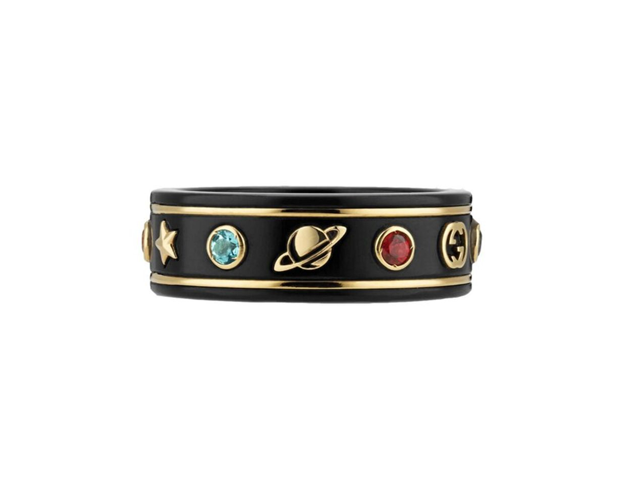 Producto 18k Yellow Gold / Black Icon Ring With Gemstones