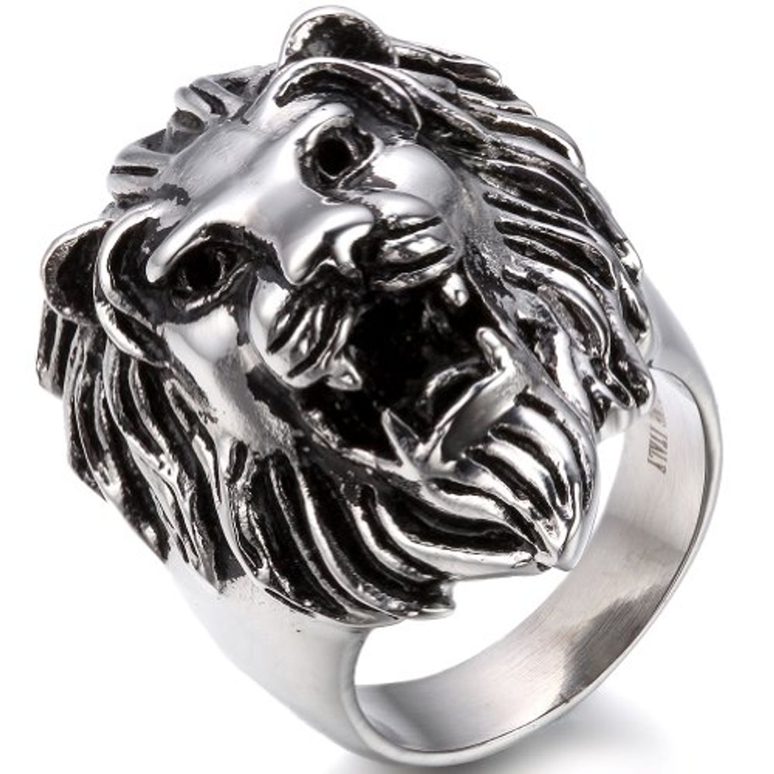 Producto Oidea - Anillo de cabeza de león de acero inoxidable para hombre