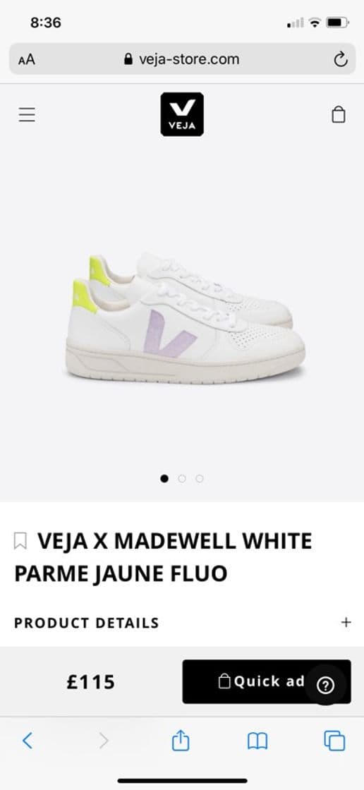 Moda VEJA X MADEWELL WHITE PARME JAUNE FLUO