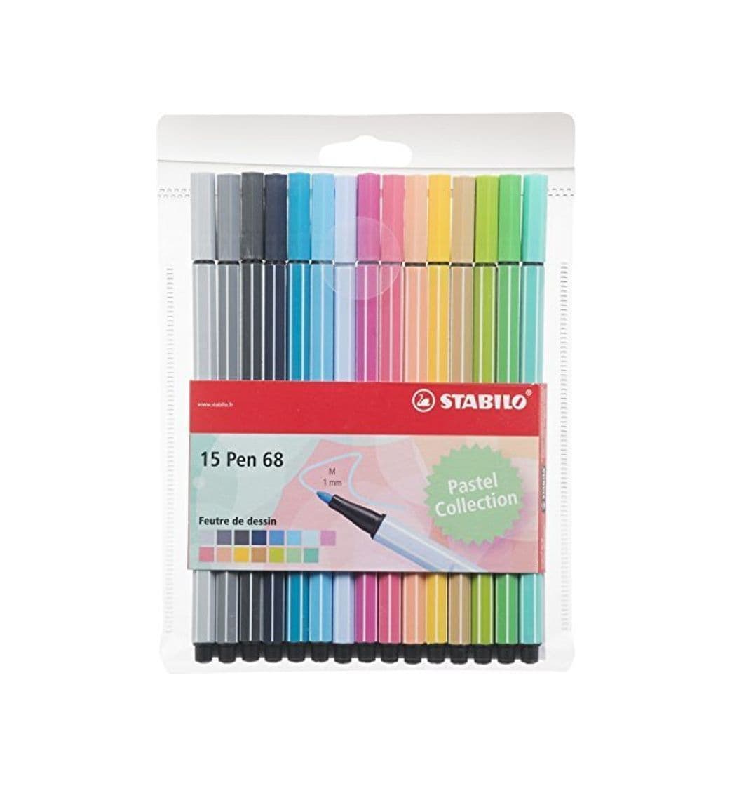 Producto Stabilo Pen 68 - Estuche de 15 rotuladores de punta media (colores pastel)